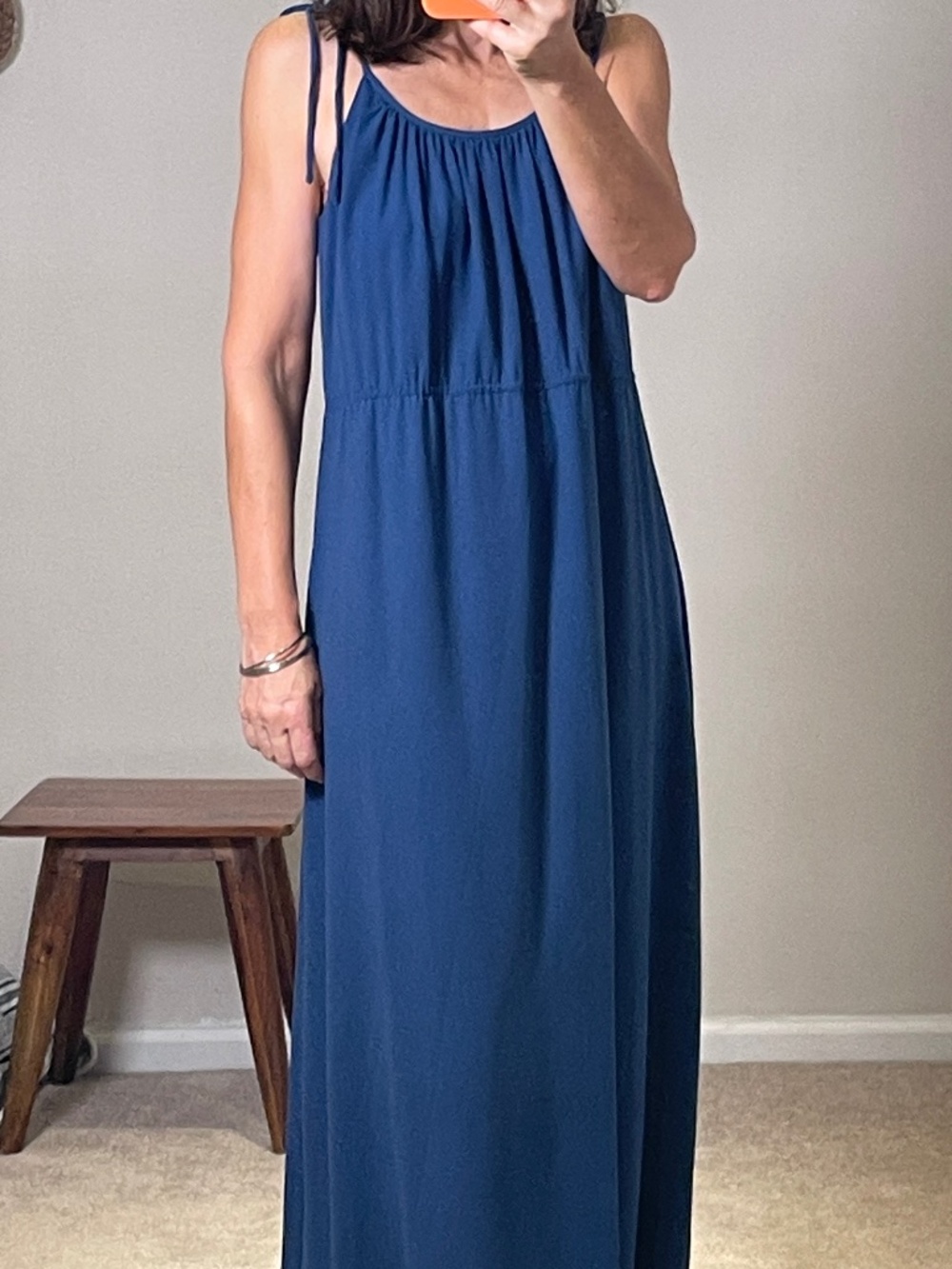 Theory Tylie - NWT- deep blue fluid maxi dress spaghetti strap jersey women S - Picture 8 of 8